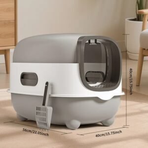 E Classic Grey Cat Litter Box - Simple And Practical, Large Space, High Cost Effective Choice