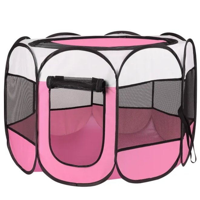 Portable Foldable Pet Fence Sports Pen Dog House