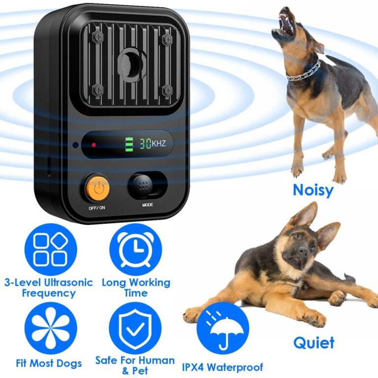 Black-Green Color Options — 1Pc Ultrasonic Anti-Barking Device Rechargeable Auto Dog Bark Control Deterrent Box Training Device IPX4 Waterproof With 3 Frequency Max 32.8Feet Sensing Distance For Most