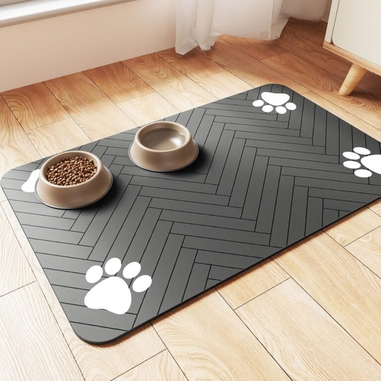 Pet Feeding Mat Absorbent Pet Placemat For Food And Water Bowl With Waterproof Rubber Backing Quick Dry Water Dispenser Mat For Dog And Cat