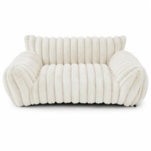 Cute Cat Couch For Pets - Fluffy Cat Beds With Premium Soft Corduroy Fleece, Fuzzy Cats Beds For Indoor Cats With Removable Washable Cover, Supportive Pet Sofa