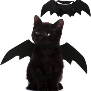 Pet Cat Bat Wings For Halloween Party Decoration, Puppy Collar Leads Cosplay Bat Costume,Cute Puppy Cat Dress Up Accessories